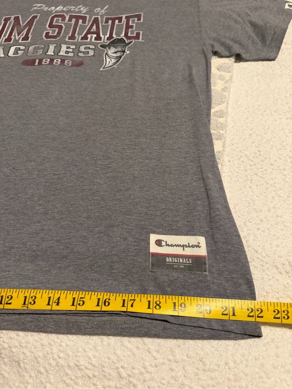 Champion NM State Aggies Gray Short Sleeve Tee with Maroon Logo - Picture 5 of 5